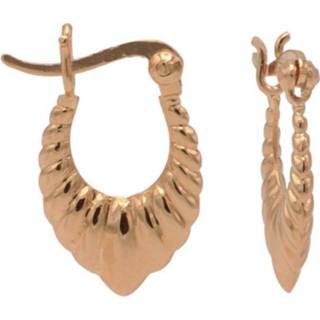 Oorring active Geribbelde Druppelvormige Oorringen Rosé Coating | Karma Jewelry