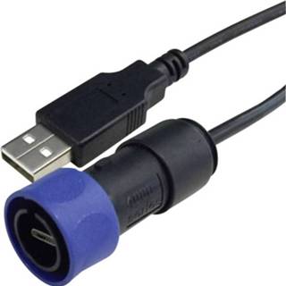 👉 Bulgin USB 2.0 Aansluitkabel [1x Micro-USB-stekker - 1x USB-A 2.0 stekker] 5.00 m Zwart, Blauw