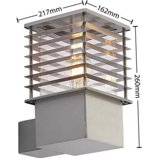 👉 Buitenwandlamp grijs roestvrij staal a++ Lindby Liddi buitenwandlamp, hoekig,