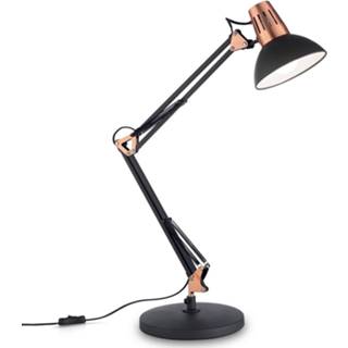 👉 Tafellamp Wally met scharnierarm, zwart / koper