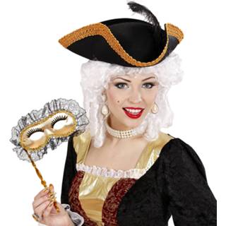 👉 Hoed active zwart gouden Carnavalsartikel: Tricorn met rand 8003558259007