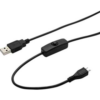👉 Zwart Renkforce USB 2.0 Aansluitkabel [1x USB-A stekker - 1x Micro-USB B stekker] 1.50 m Incl. aan/uitschakelaar 2050004814385