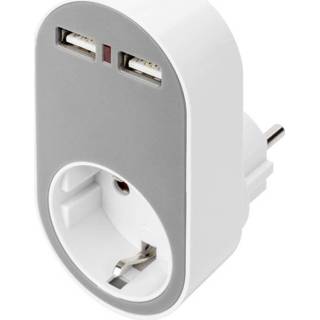 👉 Stopcontact Digitus DA-70617 Adapter Thuis Uitgangsstroom (max.) 2400 mA 2 x USB, Randaarde 4016032458913