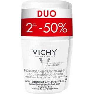 👉 Deodorant active Vichy Roller 48u Gevoelige/ Geëpileerde Huid Promo Duo 2e -50% 2x50ml 8710678416141