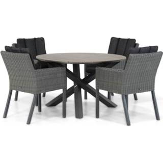 👉 Tuinset wicker grijs-antraciet dining sets off black Garden Collections Oxbow/Ancona125 cm 5-delig 7423602053008