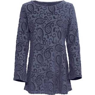 👉 Tuniek velours met nicky intarsia, nachtblauw 46 4052173792332