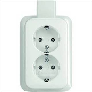 👉 Stopcontact wit Dubbel met randaarde opbouw 20 02 EAPJW BJ 6438199005836