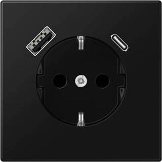 👉 Wandcontactdos zwart LS JUNG 1520-15 CA SWM wandcontactdoos LS990 grafiet mat USB en USB-C 4011377187627
