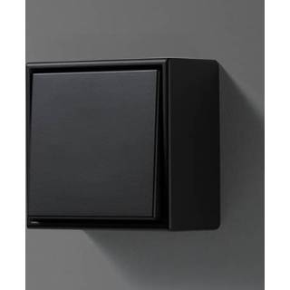 👉 Schakelaar zwart JUNG LS990 Opbouwrand enkel grafiet mat strak design jaren 60 (excl. schakelaar) 4011377186644