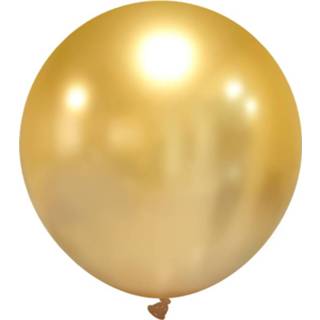 👉 Titanium goud latex rond chrome active ballon (60 cm) - 8019081772715