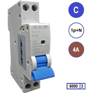 👉 Installatieautomaat SEP Installatie automaat C6 1polig+n 6kA 18mm breed 6A met din rail bevestiging 8718959007941