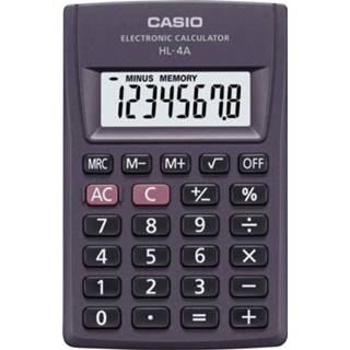 👉 Zakrekenmachine antraciet Casio HL-4A werkt op batterijen Aantal displayposities: 8 4549526612527