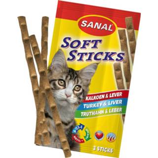 👉 Kalkoen active Sanal Kat Sticks - Lever 3 stuks 8711908384001