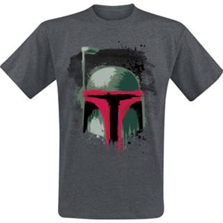 Helm grijs mannen Mouw Korte mouwen gemêleerd Star Wars - Boba Fett Helmet T-shirt 5059934999954