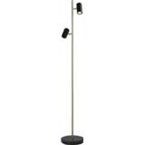 👉 Vloerlamp zwart goud Highlight Burgos 2 lichts H 142 cm 8718379041372