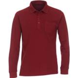 👉 Polo's lange mouw rood Redmond Casual Regular Fit Poloshirt rood, Gestructureerd 4061933207603
