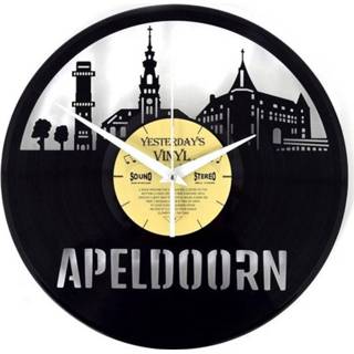 👉 Klok vinyl Recycled Record Skyline Apeldoorn - Gemaakt Van Een Gerecyclede Plaat 6013928090071