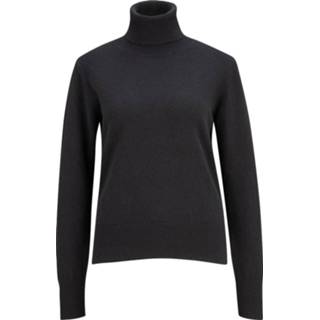 👉 L vrouwen zwart Rollkragenpullover aus Kaschmir