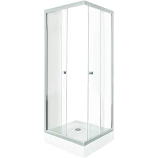 👉 Douchecabine chroom veiligheidsglas vierkant schuifdeur pico helder Kerra Clear 90x90cm met douchebak 7434218747724