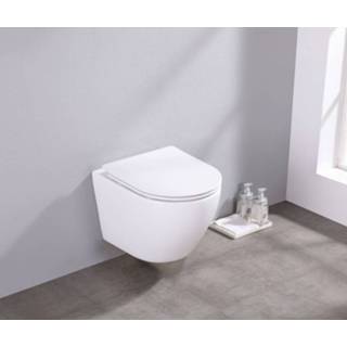 👉 Toiletpot witte wit glans keramiek spoel itsie Saniclear randloos met softclose zitting 7434219297242