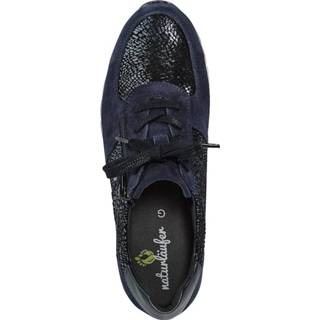 👉 Veterschoenen blauw geruwd leer effen vrouwen Wijdte G Veterschoen Naturläufer Donkerblauw 4055706917646