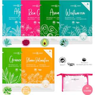 👉 Gezichts masker thuis vrij van microplastics zonder kleur Set 6 gezichtsmaskers Chiara B. Ambra