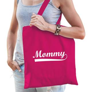 👉 Katoenen tas magenta roze fuchsia katoen vrouwen Mommy cadeau voor dames - Moederdag