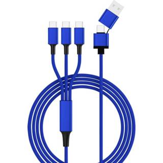 👉 Blauw Smrter USB 2.0 USB-A stekker, USB-C stekker 1.20 m 4250551407049