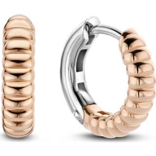 👉 Oorring zilver One Size array TI SENTO-Milano 7839SR Oorringen Ribbel rosekleurig 3 x 14 mm 8717828232606