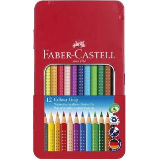 👉 Kleur potlood metalen meerkleurig One Size Color-Meerkleurig assorti Kleurpotlood Faber-Castell GRIP etui a 12 stuks 4005401124139