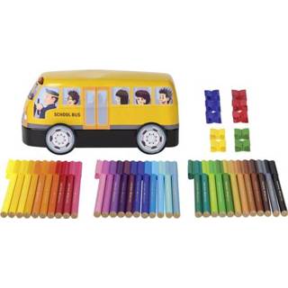 👉 Viltstift One Size Color-GeenKleur Viltstiften Faber-Castell Connector 33 stuks met 10 clips in 'bus' 4005401555322