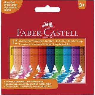 👉 One Size Color-GeenKleur Krijt Faber Castell Jumbo GRIP doos 12 stuks 4005401225409