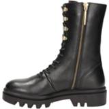 👉 Leer vrouwen zwart Fred de la Bretoniere bikerboots 8720251300125 872025130013