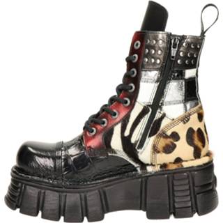 👉 Veterboots glad leer vrouwen zwart New Rock M-Mil1245 S1 8720251376069