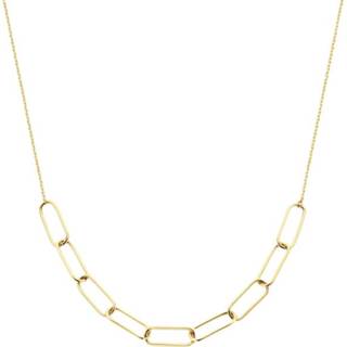 👉 Halsketting active 14k Geelgouden Collier met Paperclip Schakels 4,6 mm 41 – 43 45 cm