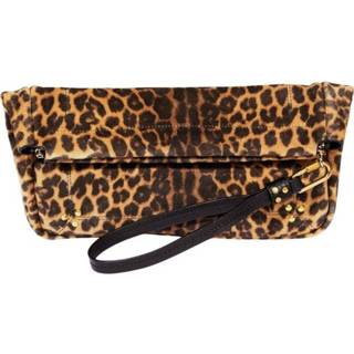 👉 Leather onesize vrouwen bruin Clic Clac Soft split leopard pattern pouch 3664884067428