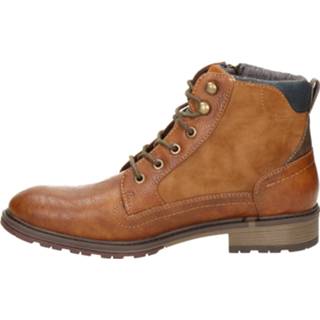 👉 Veterboots textiel cognac men Mustang 8720251268876 872025126887