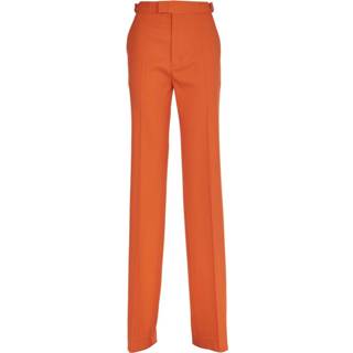 👉 Broek vrouwen oranje High waisted straight fit trousers