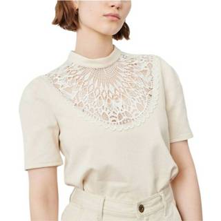 👉 M vrouwen beige Embroidered bib top Amberlino