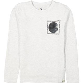 👉 Longsleeve regular fit wit ronde hals Garcia gemêleerde met fotoprint h13603 625 white melee 2300052645029