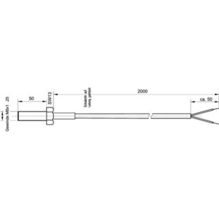 👉 Temperatuursensor Enda K4-TC-J-M8x50-2m Sensortype J Meetbereik temperatuur-50 tot 400 °C Kabellengte 2 m Sensor-Ø 7.97 mm 2050000075070