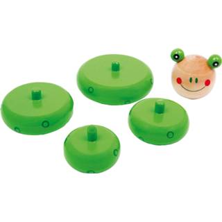 👉 Groen hout One Size Legler stapelspel kikker 13 cm 4020972109606