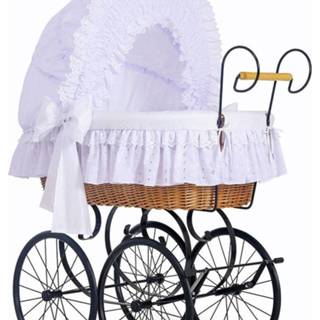 👉 Kinderwagen wit rieten katoen kinderen Klassieke Wieg/Kinderwagen Charlotte 8718889106912