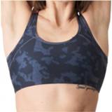 Röhnisch - Women's Printed Piping Sportsbra - Sportbeha maat XXL, beige/zwart/blauw