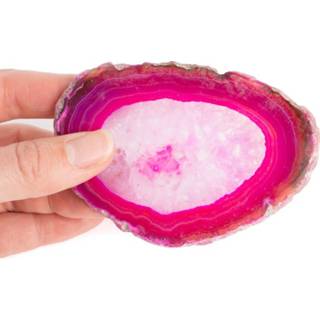 👉 Onderzetter middel roze agaat Agaatschijf - (6 8 cm) 7141262562929