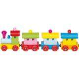 👉 Houten trein hout multikleur Gekleurde Met Wagons 8718758824299