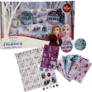 👉 Stickervel kunststof multikleur Jumbo Stickerbox Disney Frozenii Met 575 Stickers - 14 Stickervellen Tekenfilm Stickertjes 8720276194556