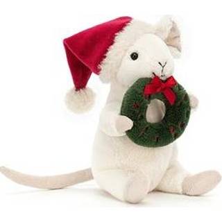 👉 Knuffel stuks Jellycat Merry Mouse Kerstmis Krans - 18cm 670983129915