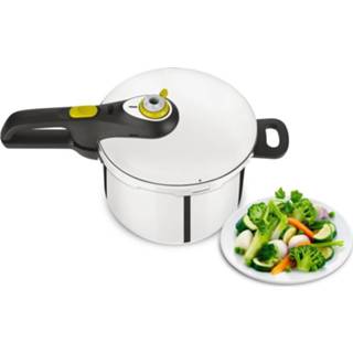 👉 Snelkookpan zwart RVS Tefal P25342 Secure 5 Neo 4L RVS/Zwart