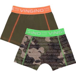 👉 Boxershort donkergroen oranje Vingino Camou Green 2-pack 8719901190926